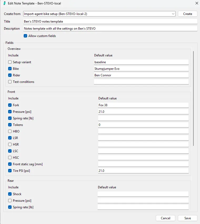 edit note profile