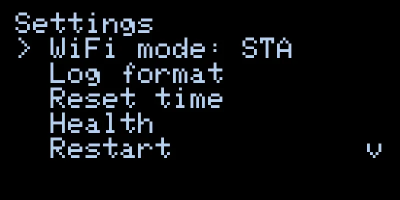 settings menu