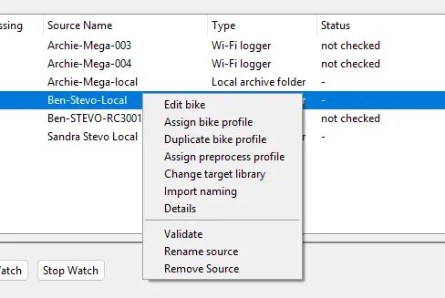 source context menu