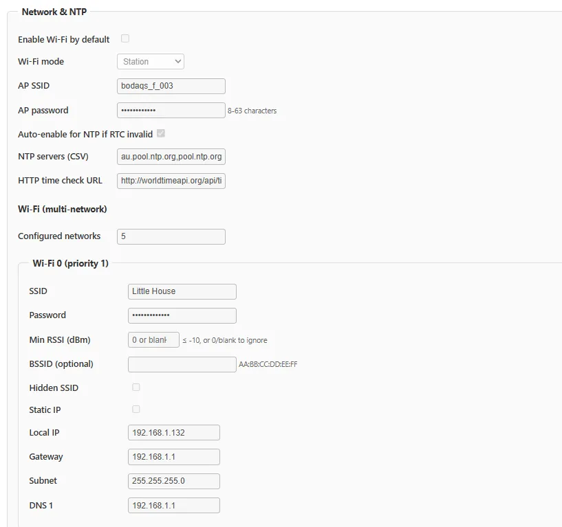 network settings